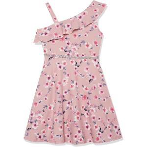 imageSpeechless Girls Ruffled One Shoulder Fit and Flare Sleeveless DressMauveFloral