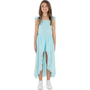 imageSpeechless Girls Ruffled Sleeve Walk Through Maxi Party DressAqua