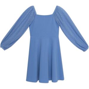 imageSpeechless Girls Scuba Crepe Party Dress with Long Sheer Dew Drop SleevesPeriwinkle