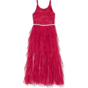 imageSpeechless Girls Sleeveless Glitter Bodice and Fairy Skirt Maxi Party DressRed