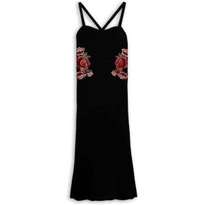 imageSpeechless Girls Sleeveless Maxi Embroidered Slip Party DressBlack