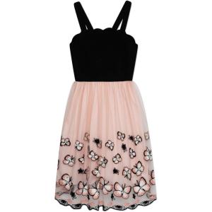 imageSpeechless Girls Sleeveless Scallop Neck Butterfly Embroidered Party DressBlushBlack