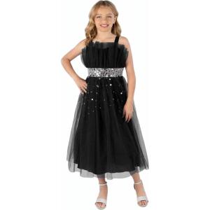 imageSpeechless Girls Sleeveless Sparkle Tulle Midi Party DressBlack
