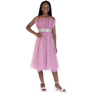 imageSpeechless Girls Sleeveless Sparkle Tulle Midi Party DressOrchid
