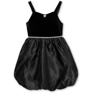 imageSpeechless Girls Velvet and Satin Sleeveless Bubble Party DressBlack