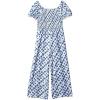 imageSpeechless Girls Wide Leg Smocked Bodice Cropped JumpsuitNavy