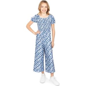 imageSpeechless Girls Wide Leg Smocked Bodice Cropped JumpsuitNavy