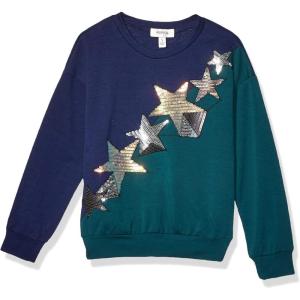imageSpeechless Girls Fashion Crew Neck SweatshirtBlueGreen