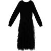 imageSpeechless Girls 2Piece Tween Party Long Sleeve Sweater and Sleeveless Maxi Dress with Tulle Corkscrew SkirtBlack