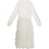 imageSpeechless Girls 2Piece Tween Party Long Sleeve Sweater and Sleeveless Maxi Dress with Tulle Corkscrew SkirtIvory