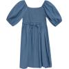 imageSpeechless Girls Puff Sleeve Babydoll Dress with Pleated BodiceDenim