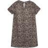 imageSpeechless Girls Short Sleeve Animal Print Faux Suede DressBrownBlack Leo