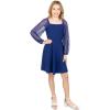 imageSpeechless Girls Scuba Crepe Party Dress with Long Sheer Dew Drop SleevesRoyal Blue