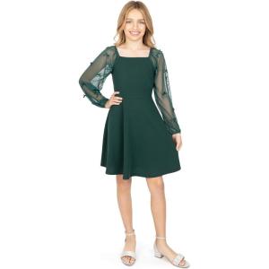 imageSpeechless Girls Long Sleeve Scuba Crepe Skater Party DressHunter