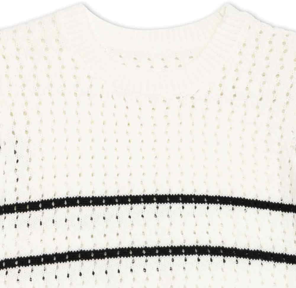 imageSpeechless Girls Flutter Sleeve Crochet Knit TopIvoryBlack