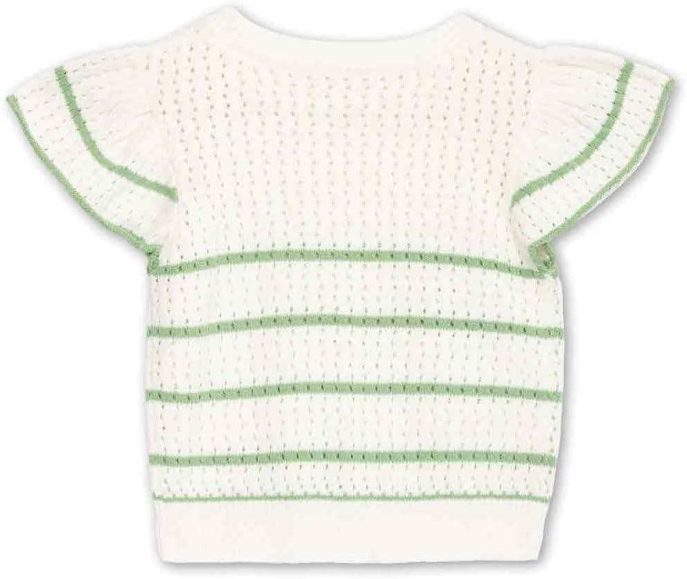imageSpeechless Girls Flutter Sleeve Crochet Knit TopIvorySage