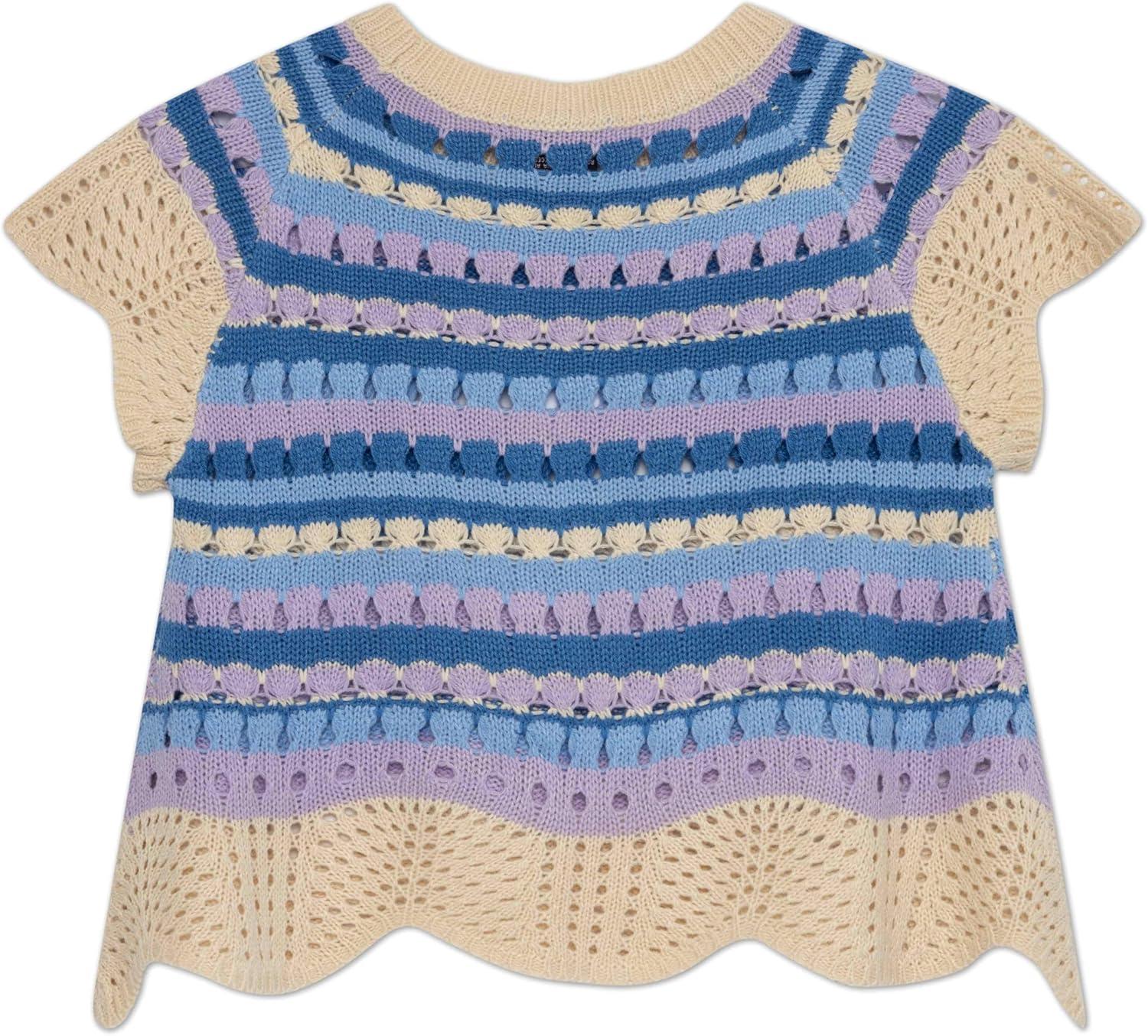 imageSpeechless Girls Short Sleeve Crochet TopPeriwinkleLavender