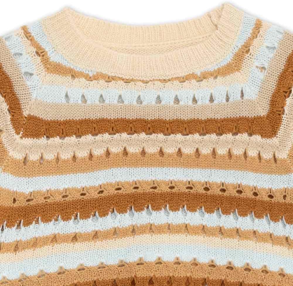 imageSpeechless Girls Short Sleeve Crochet TopTanBlue