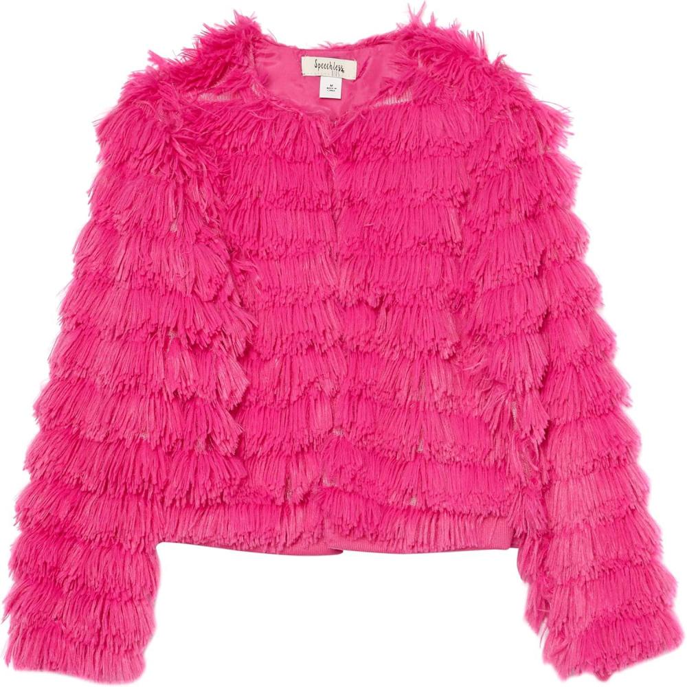 imageSpeechless Girls Open Front Shaggy JacketFuchsia