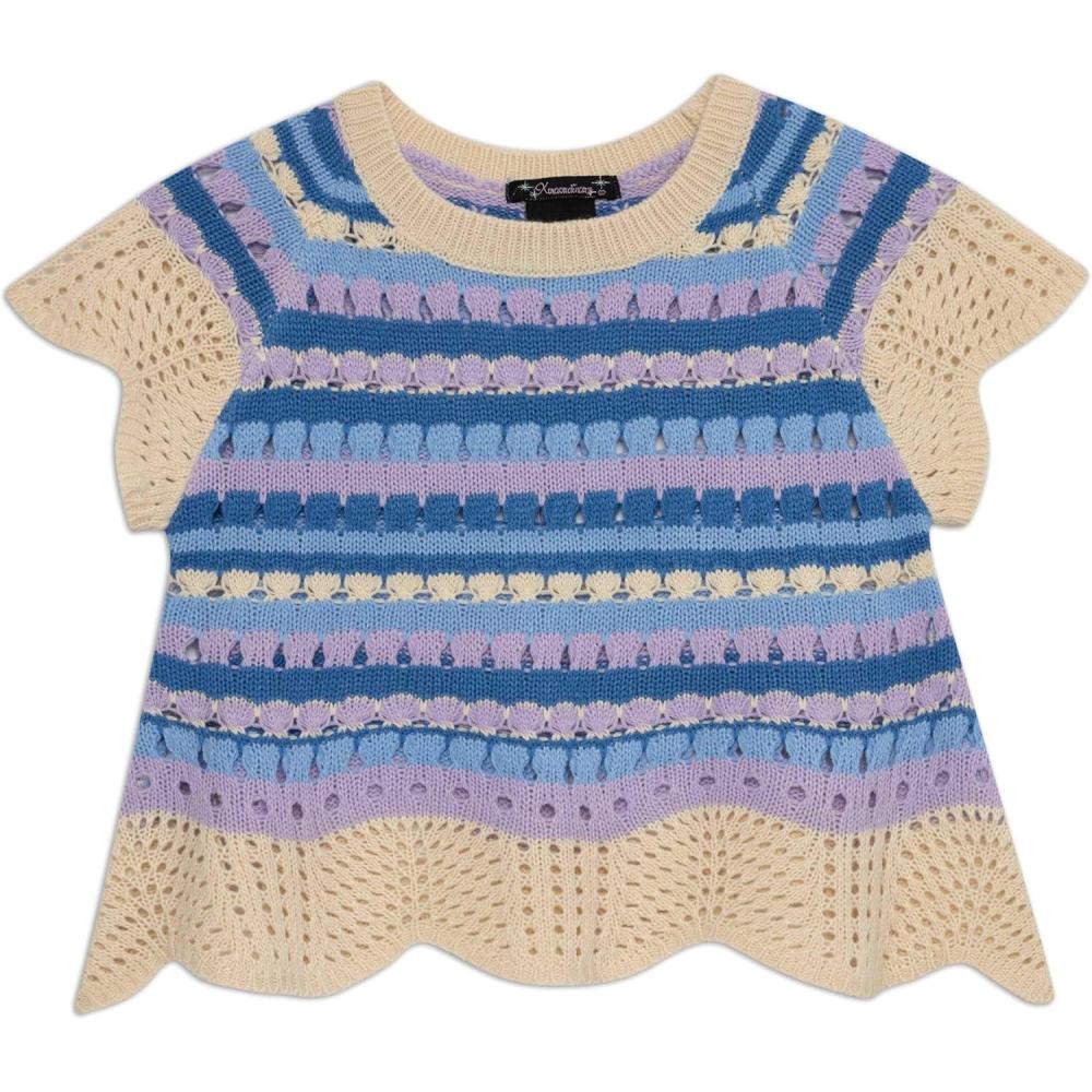 imageSpeechless Girls Short Sleeve Crochet TopPeriwinkleLavender