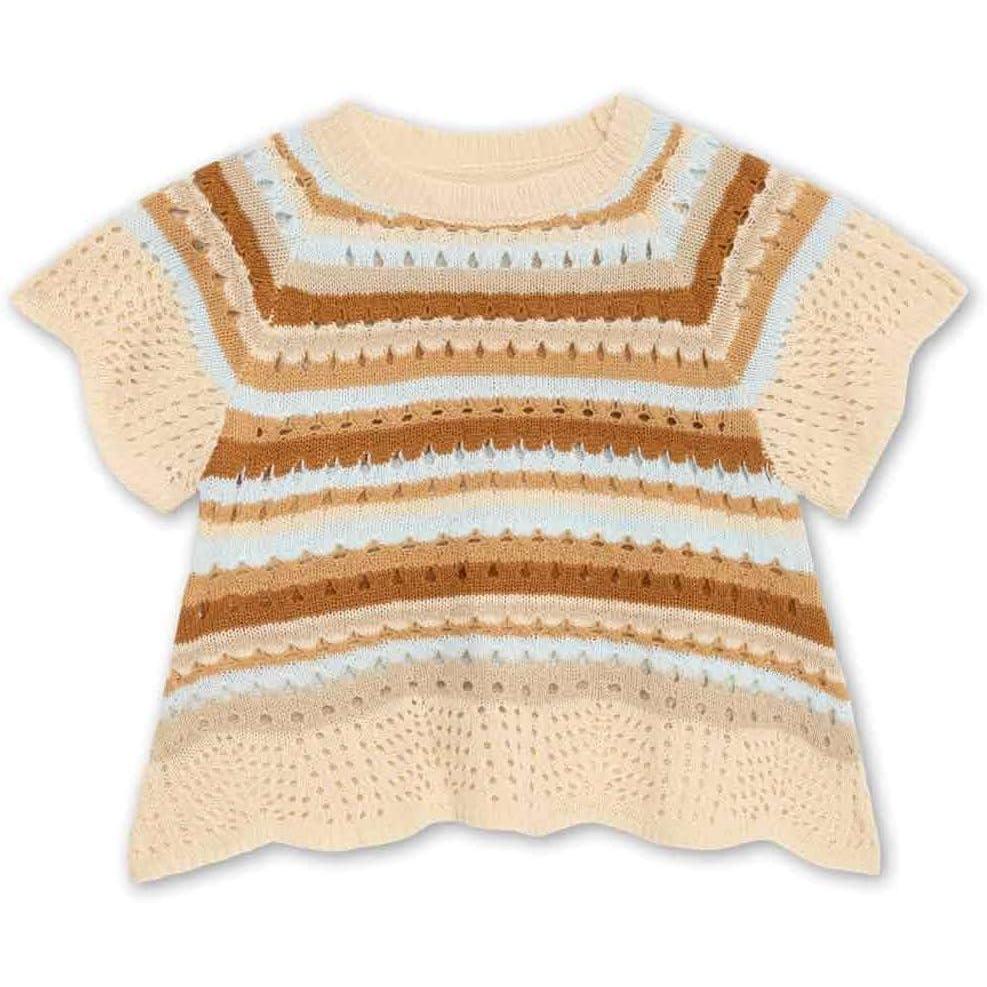 imageSpeechless Girls Short Sleeve Crochet TopTanBlue