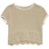imageSpeechless Girls Short Sleeve Scalloped Edge Crochet TopTan