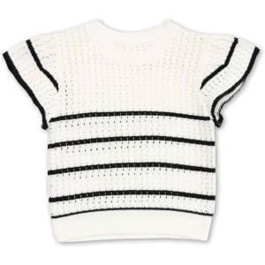 imageSpeechless Girls Flutter Sleeve Crochet Knit TopIvoryBlack