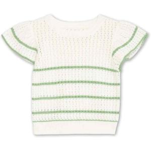 imageSpeechless Girls Flutter Sleeve Crochet Knit TopIvorySage