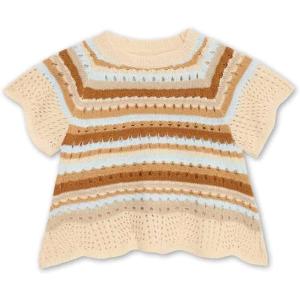 imageSpeechless Girls Short Sleeve Crochet TopTanBlue