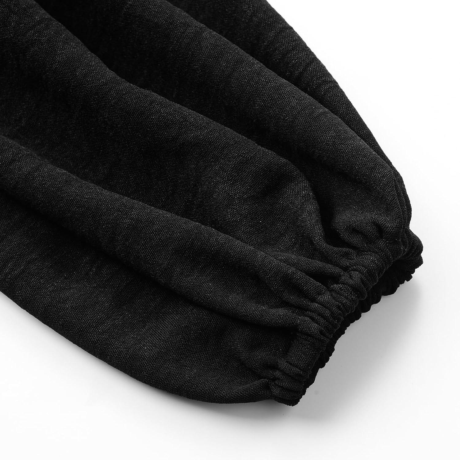 imageUhnice Girls Ruffled Tiered Dress Long Sleeves Loose Fit Casual SundressBlack