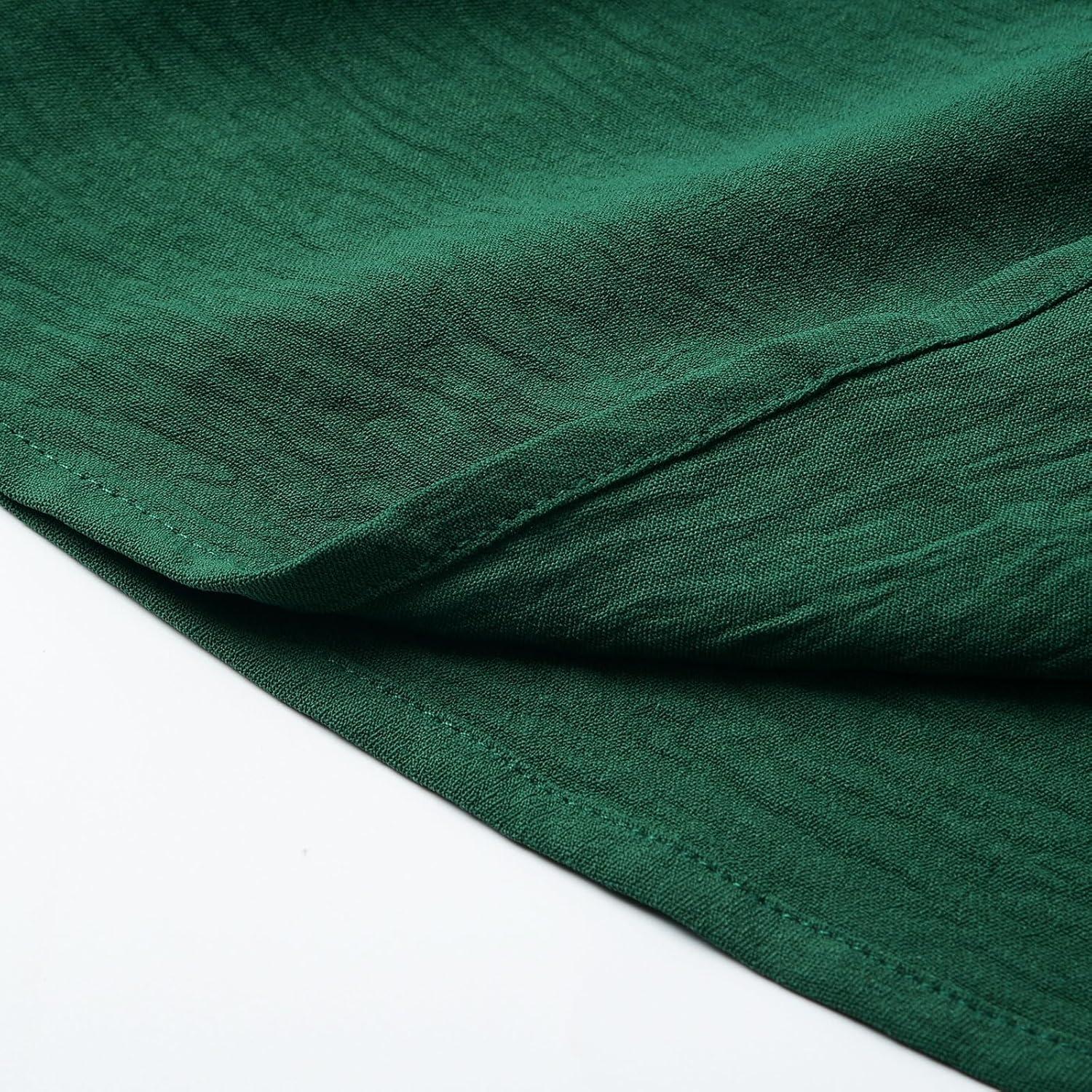 imageUhnice Girls Ruffled Tiered Dress Long Sleeves Loose Fit Casual SundressDark Green