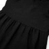 imageUhnice Girls Ruffled Tiered Dress Long Sleeves Loose Fit Casual SundressBlack