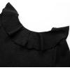 imageUhnice Girls Ruffled Tiered Dress Long Sleeves Loose Fit Casual SundressBlack
