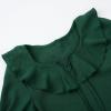 imageUhnice Girls Ruffled Tiered Dress Long Sleeves Loose Fit Casual SundressDark Green