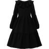 imageUhnice Girls Ruffled Tiered Dress Long Sleeves Loose Fit Casual SundressBlack