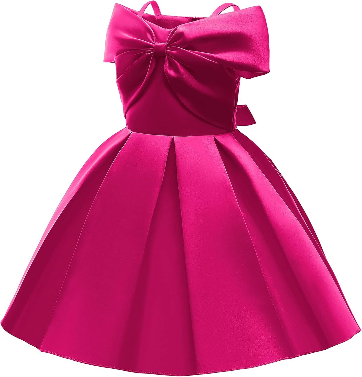 imageUhnice Flower Girl Formal Dress Off Shoulder Bowknot Wedding Ball GownRose