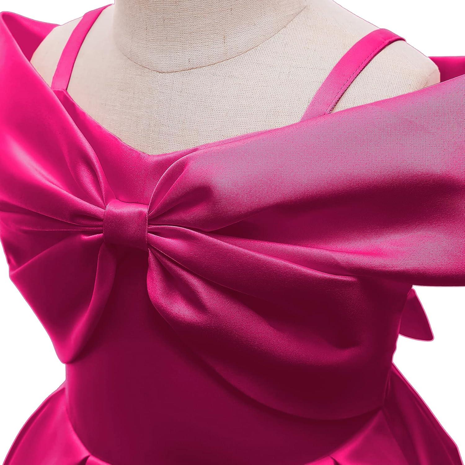 imageUhnice Flower Girl Formal Dress Off Shoulder Bowknot Wedding Ball GownRose