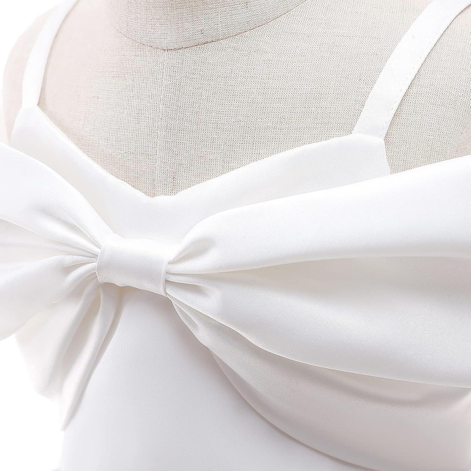 imageUhnice Flower Girl Formal Dress Off Shoulder Bowknot Wedding Ball GownWhite