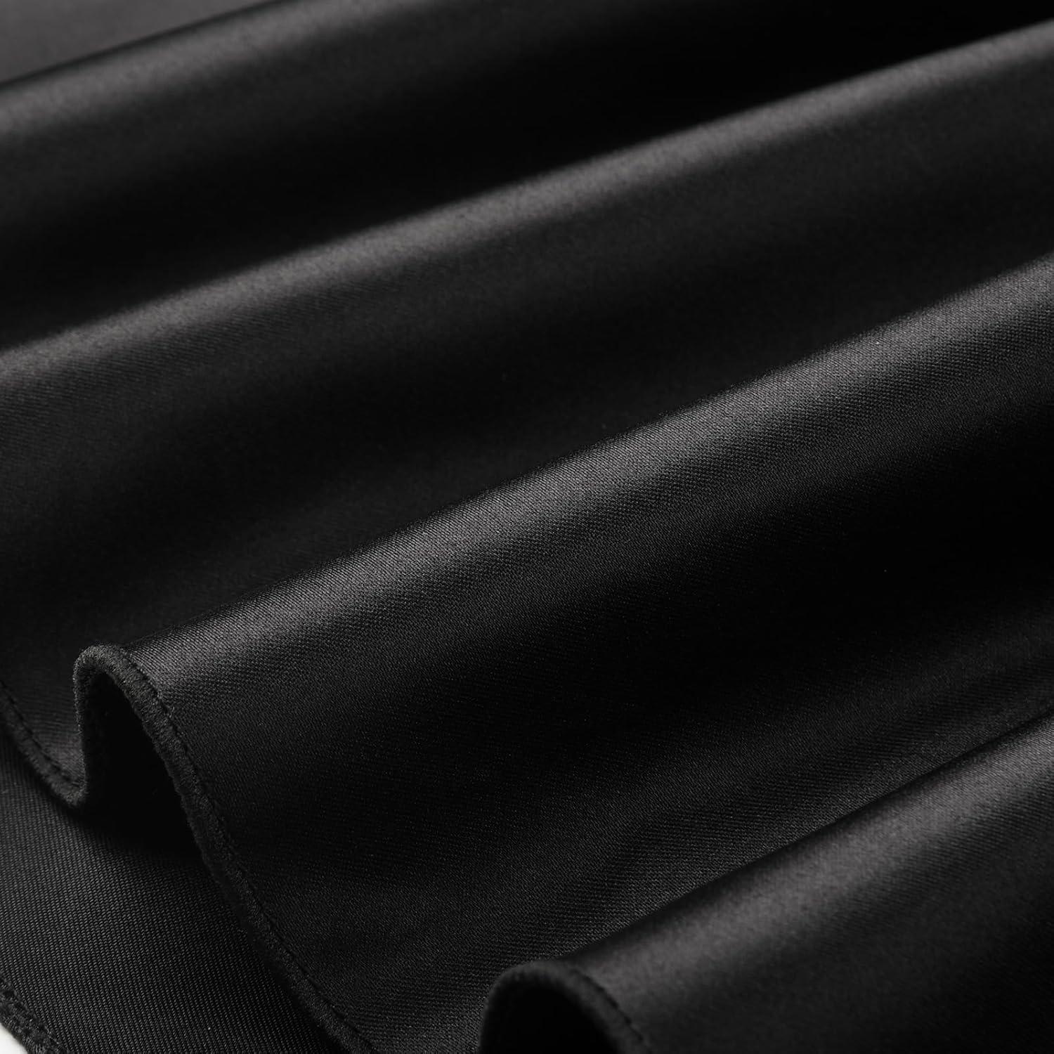 imageUhnice Flower Girl Satin Dress with Pearls Flutter Sleeves V Back Gown with Removable Bow for Wedding Birthday PartyBlack