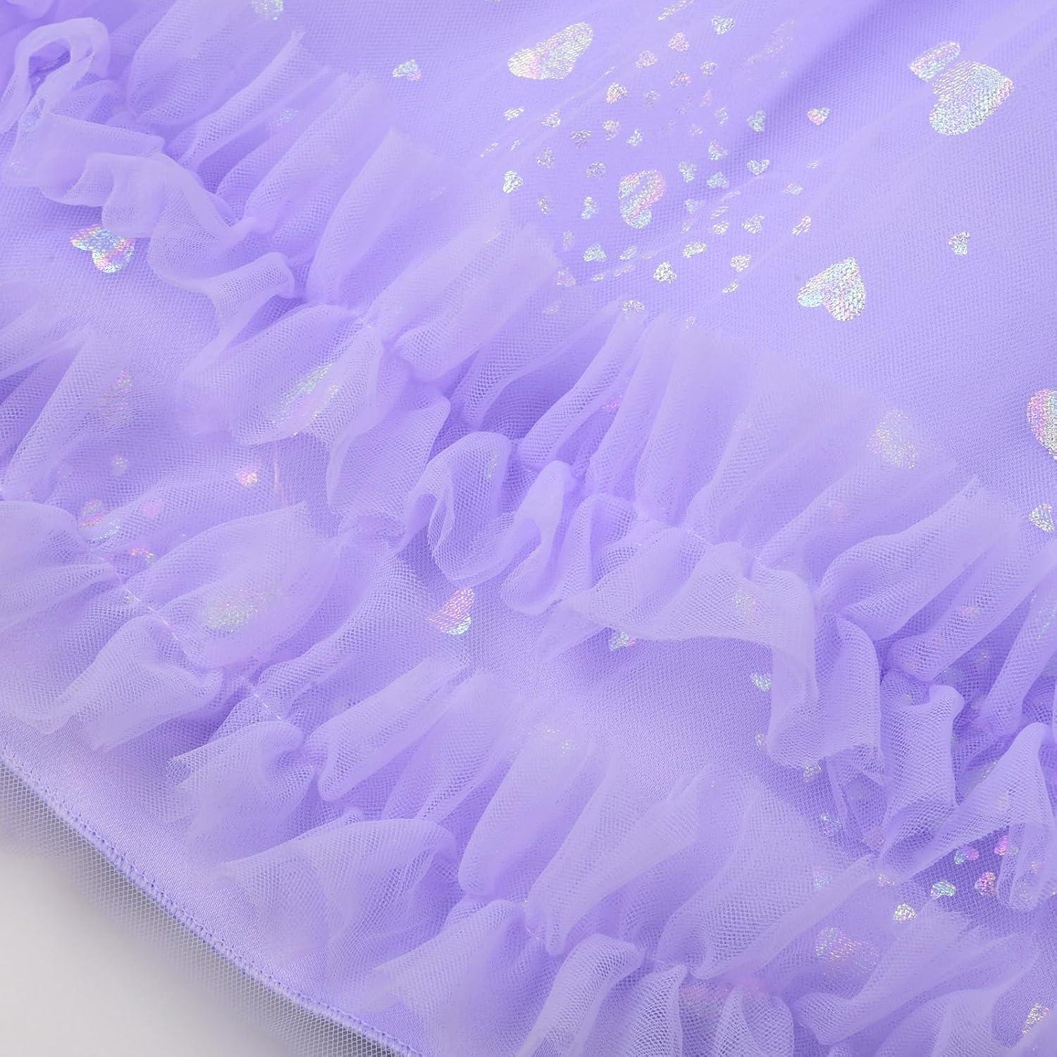 imageUhnice Flower Girls One Shoulder Dress Bowknot Tulle Skirt for Wedding Party PageantPurple