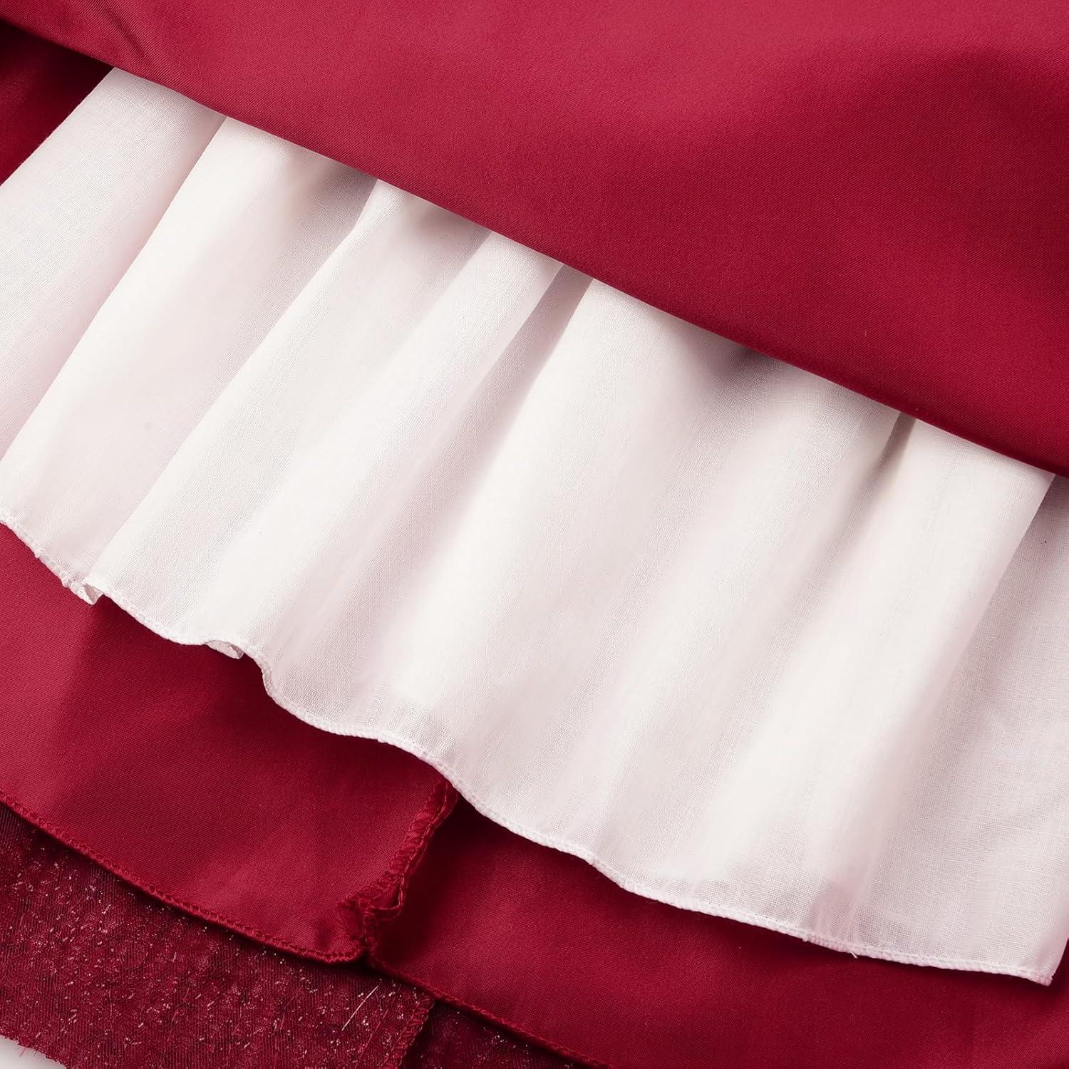 imageUhnice Girls Sequin Tulle Flower Girl Dress with Detachable Bow for Wedding Birthday PartyWine Red