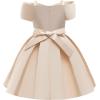imageUhnice Flower Girl Formal Dress Off Shoulder Bowknot Wedding Ball GownChampagne