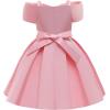 imageUhnice Flower Girl Formal Dress Off Shoulder Bowknot Wedding Ball GownPink