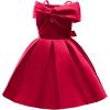imageUhnice Flower Girl Formal Dress Off Shoulder Bowknot Wedding Ball GownRed