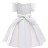 imageUhnice Flower Girl Formal Dress Off Shoulder Bowknot Wedding Ball GownWhite
