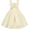 imageUhnice Flower Girl Satin Dress Sleeveless Dresses with Detachable Bow for Wedding PartyCream
