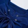 imageUhnice Flower Girl Satin Dress Sleeveless Dresses with Detachable Bow for Wedding PartyNavy Blue