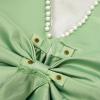 imageUhnice Flower Girl Satin Dress with Pearls Flutter Sleeves V Back Gown with Removable Bow for Wedding Birthday PartyGreen