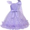 imageUhnice Flower Girls One Shoulder Dress Bowknot Tulle Skirt for Wedding Party PageantPurple