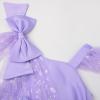 imageUhnice Flower Girls One Shoulder Dress Bowknot Tulle Skirt for Wedding Party PageantPurple